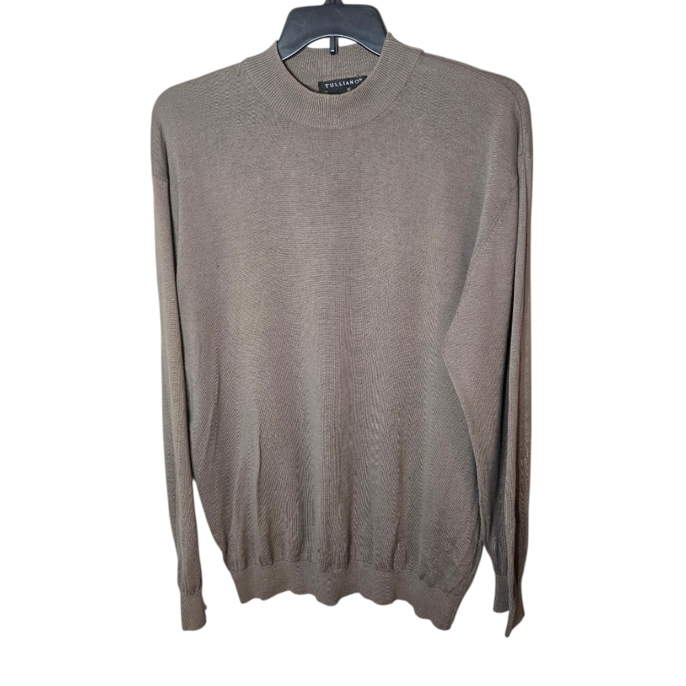 Tulliano Men's Silk Blend Mock Neck Sweater, XLT, Flawed